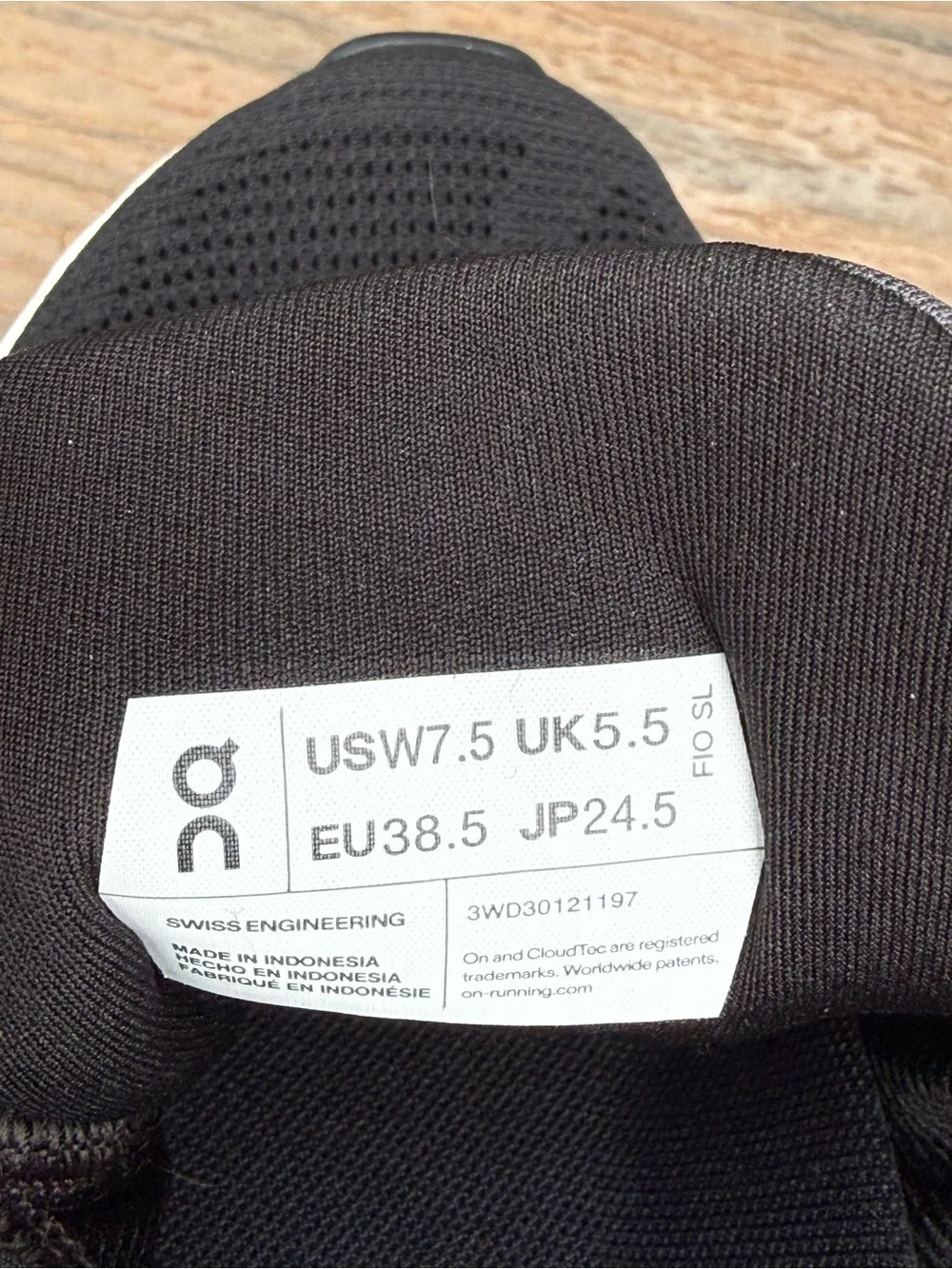 On Running Black and White Women's Athletic Running Shoes